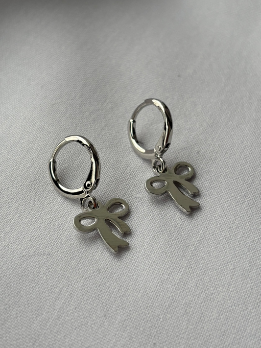 Bow Charm Hoops